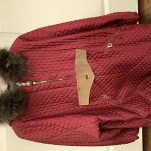 Postcard ski quilted pullover with hood